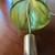 Reed Teardrop-shaped Handblown Glass Light Pendant, Grn w/Metal Accent 7 thumbnail