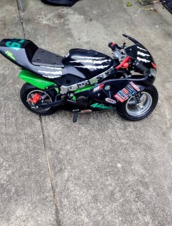 49cc two-stroke gas pocket bike mini motorcycle 30mph dual breaks dual headligh 1