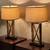 RESTORATION HARDWARE MODERN BRASS TABLE LAMPS & SHADES 1 thumbnail
