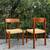 Vintage Teak Paper Cord Danish Modern Mid Century Modern Set of 2 Dining Chairs 3 thumbnail
