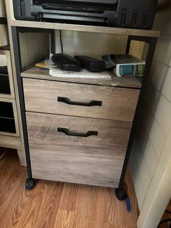 Rolling printer cart with two drawers 1