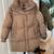 ZARA Down Feather Puffer Coat, Womens Oversized S, Thermal Beige 2 thumbnail