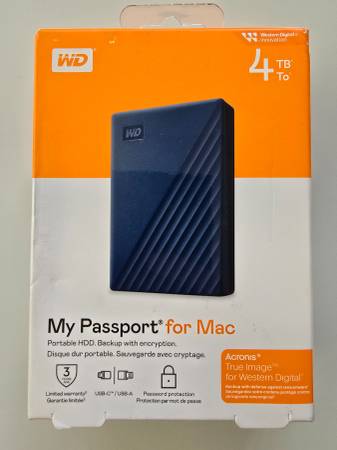 WD 4TB My Passport for Mac Portable External Hard Drive Storage 1