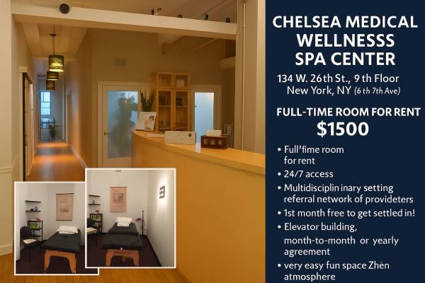 $1,500 / 2500ft2 - Habitación de centro de bienestar médico en alquiler a tiempo completo en el corazón de Chelsea (físico, Chelsea)63765621544323121