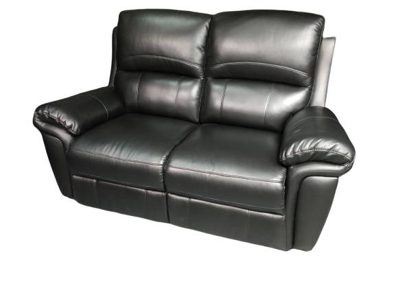 Monica top grain leather Black loveseat recliner, IN STOCK, limited 1