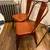 2 Burgundy metal chairs 1 thumbnail
