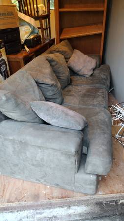 Green Couch- Very Comfortable Sofa - Faux Suede Material 1