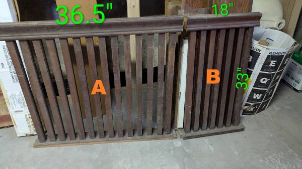 Two indoor railing sections with posts 1