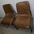 Pair Brown Anko Kmart DIning Chairs Black Sled Base – Average conditio 1 thumbnail
