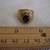 MENS 11K SOLID  YELLOW GOLD BROWN STONE RING 4 thumbnail