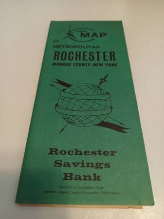 Vintage Map of Metropolitan Rochester Rochester Savings 1