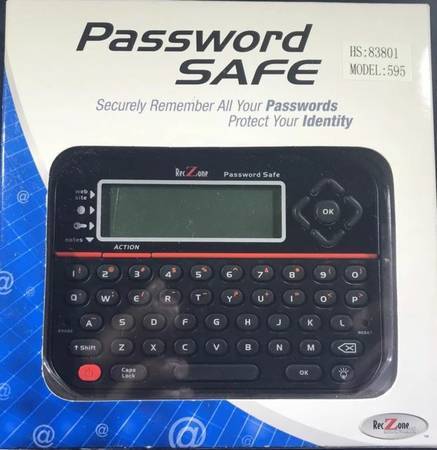 New RecZone Password Keeper Safe Vault LCD Backlit Memory Storage 1