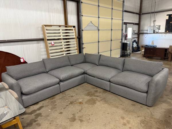 Leigh 126" Modular Corner Sectional - Silver Gray 1