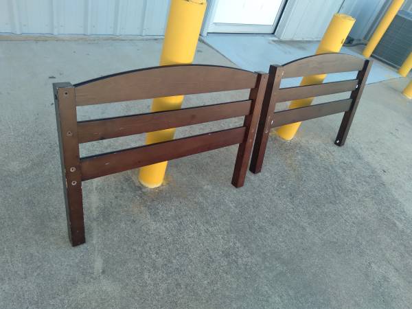 Brown solid wood twin bed frame 1