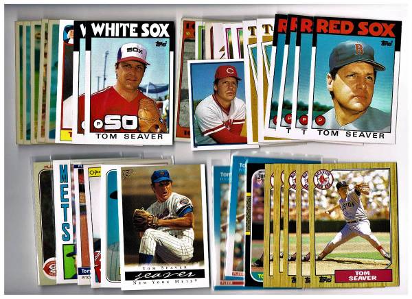 35 Tom Seaver Baseball cards Reds Mets HOF Topps Fleer Donruss OPC 1