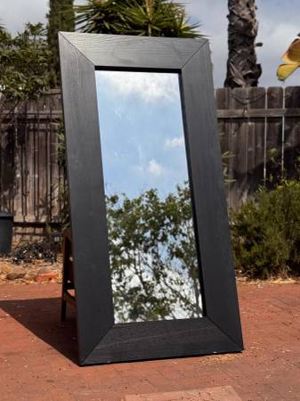 IKEA Full-Length Black Rectangular Floor & Wall Mirror – Modern 1