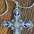 Van Lou Sterling Silver Filigree Large Cross Pendant on 22” SS Chain 8 thumbnail