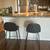 Pair of Slate Grey Vegan Leather Barstools / Counter stools 2 thumbnail