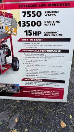 Generac 7550 EXL portable gasoline generator 1