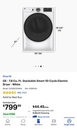 Stackable washer and dryer 1