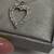 14K white gold diamond heart pendant necklace. 2 thumbnail