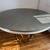 Larger round dining table on golden metallic decorative pedestal leg 2 thumbnail