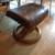 Norwegian Leather Recliner with Ottoman Chocolate Brown 4 thumbnail