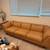 Tan leather couch sofa 2 thumbnail
