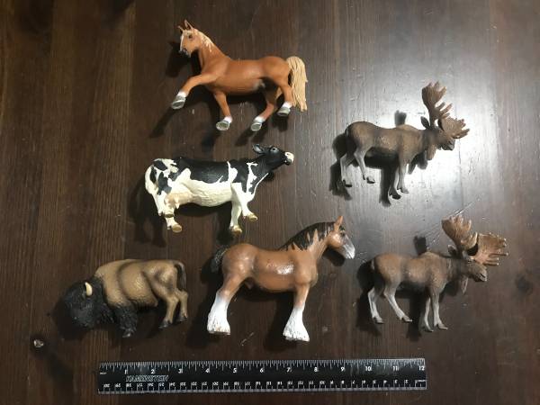 Schleich Toy Horse, Moose, Buffalo, Cow 1