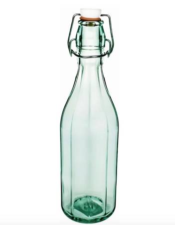 11 Amici Faceted Hermetic Glass Bottles Flip Top Glass Bottles 9oz New 1