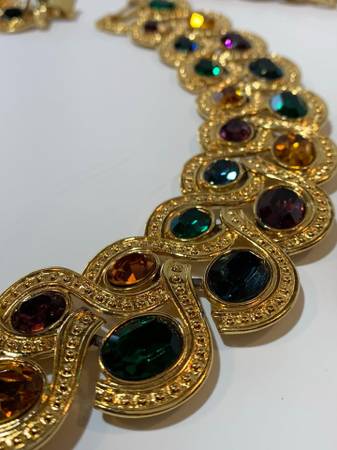 Napier "Byzantium" Crystal Rhinestone necklace & bracelet set 1