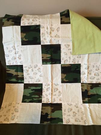 Handmade Camo Baby Blanket, New 1