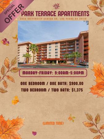 PARK TERRACE APARTMENTS / ONE BEDROOM / ONE BATH ☀🌳 1