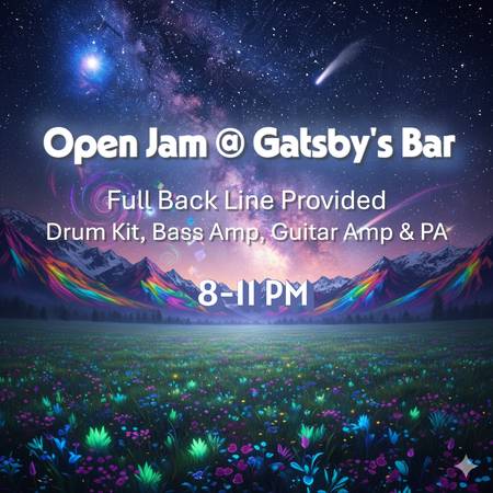 Alternative Open Jam Tonight @ Gatsby's Bar 8-11pm63654754593411120