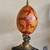 Hand-painted porcelain egg sculpture centerpiece on brass/marble stand 2 thumbnail