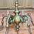 Vtg Brass Chandelier 6 Lights Ceiling Fixture Wired Patina Lighting El 5 thumbnail