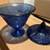 MAYFAIR OPEN ROSE GLASS COBALT BLUE 2PC 2 thumbnail