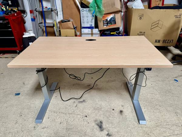 (2) Steelcase 53W x 29D Electric Height Adjustable Sit Stand Tables 1