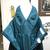 Blue Iridescent Taffeta Halter-Strap Ball/Evening Gown by "Mori Lee" 6 thumbnail