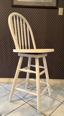 26" Swivel Barstool/Counter Stool Solid Wood/White 1