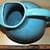 Vintage Blue Cronin tulip tilted ball lip PITCHER retro ceramic potter 7 thumbnail