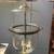 9” clear bell jar lantern with brass finial and 3 lights. 3 thumbnail
