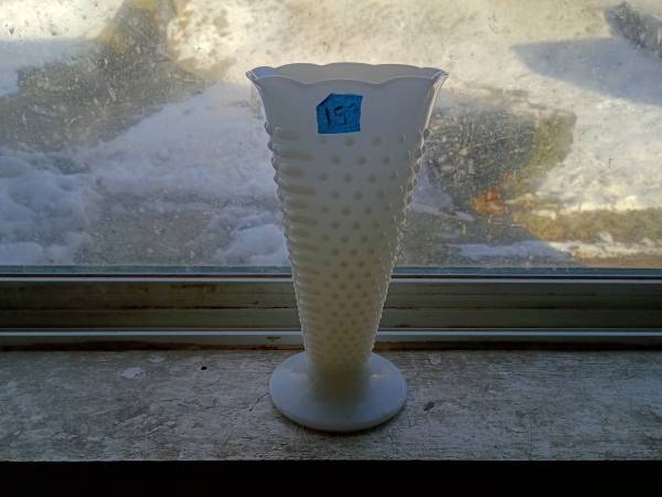 Milk glass vase 9 1/2" Tall 1