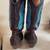 BCBGirls  sz 11 Studded Brown Turquoise Leather Cowboy Boots 7 thumbnail