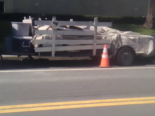 Single axel flat bed trailer 1