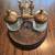 Double Ribbed Inkwells w/Wood & Brass Stand 1 thumbnail