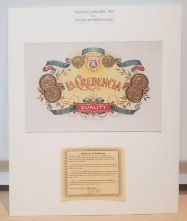 Antique Cigar Label Art – “La Credencia” on Museum Board 1