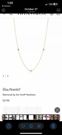 Tiffany gold necklace with three diamonds 1