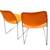 2 Sturdy Orange Stackable Chairs 3 thumbnail