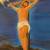 Painting of Jesus on the Cross, blue background 2 thumbnail